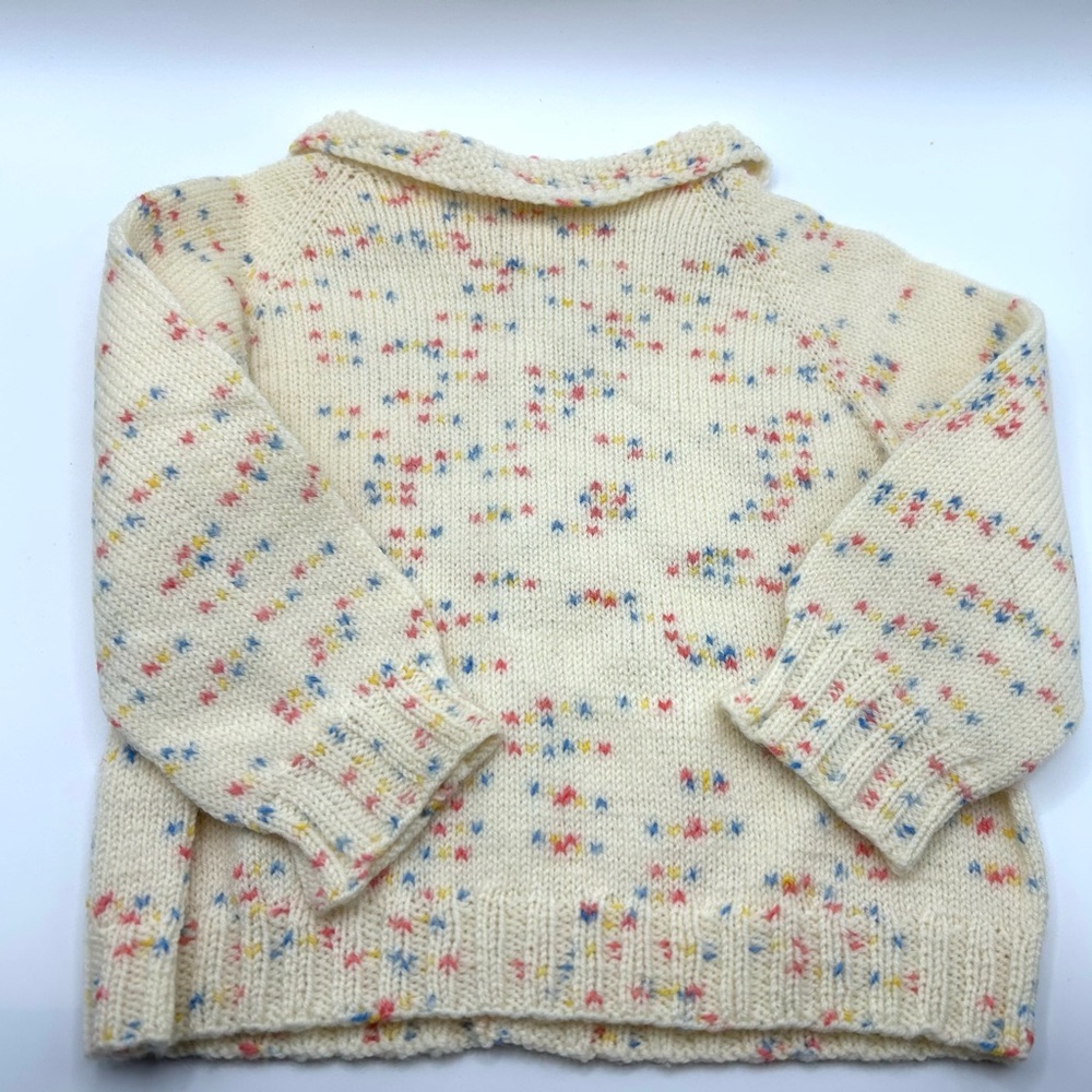 Cream Knit Baby Cardigan and Bonnet Set - Picture 6 of 9